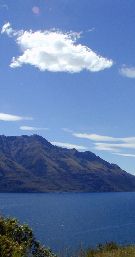 A cloud and Lake Wakatipu